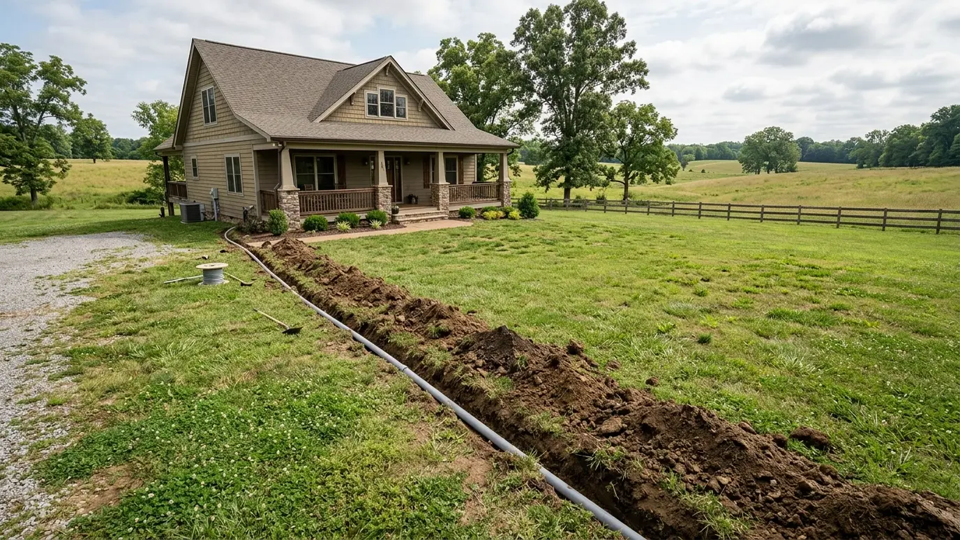 Underground utilities in Thompsons Station, Tennessee